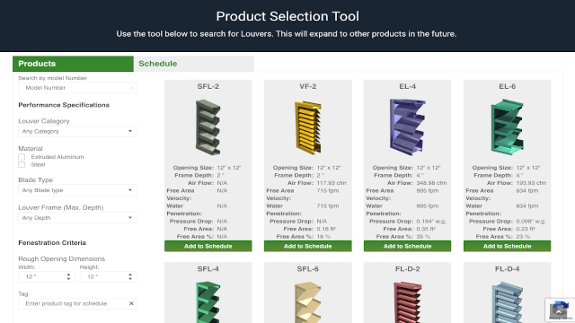 Product Selector​ Screenshot