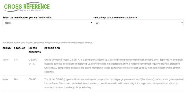 Product Cross Reference​ Screenshot